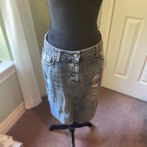 Dolce & Gabbana distress denim skirt